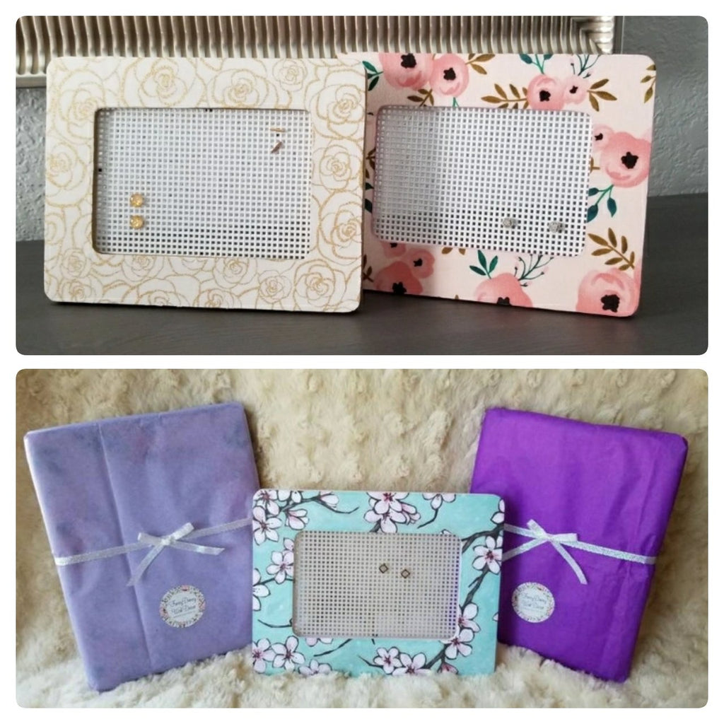 Jewelry Organizers, Earring Holders are available in many beautiful patterns to match or coordinate with your decor. Mesh center holds up to 30 pairs of stud earrings.