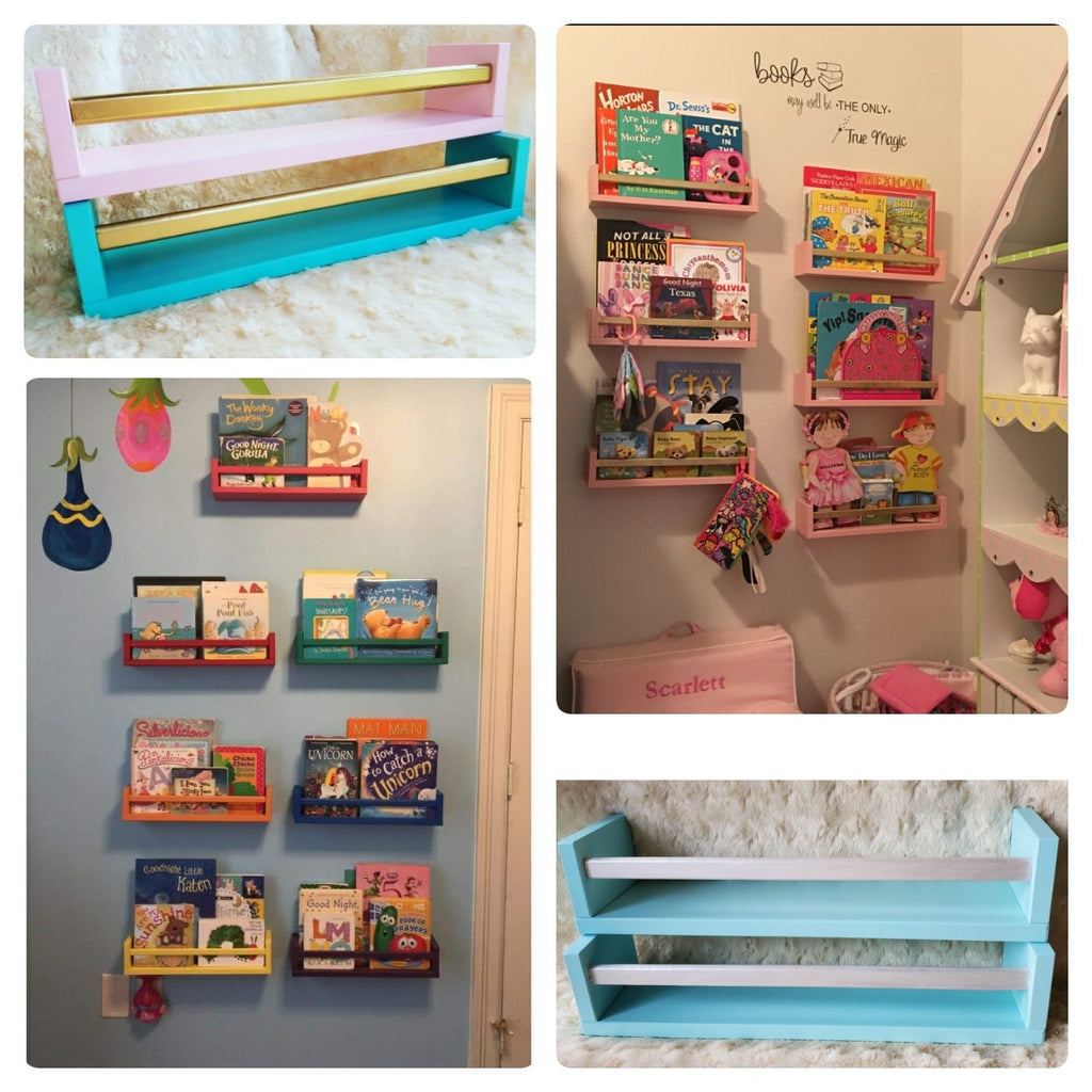 Painted Shelves can be made in your child's favorite color. Or coordinate with room decor. Also available in sets of 2, 4 and 6.