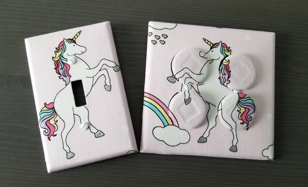 Rainbow Unicorn light switch and outlet cover