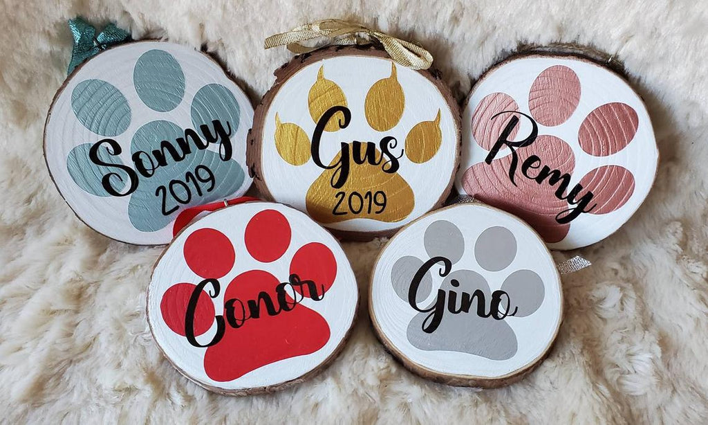 Personalized Paw Print Ornaments paws and claws