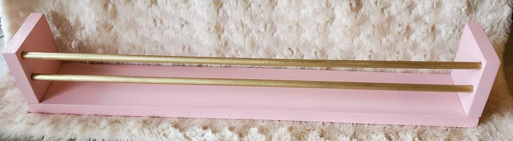 Pink with double Gold Bars 24 inch Shelf