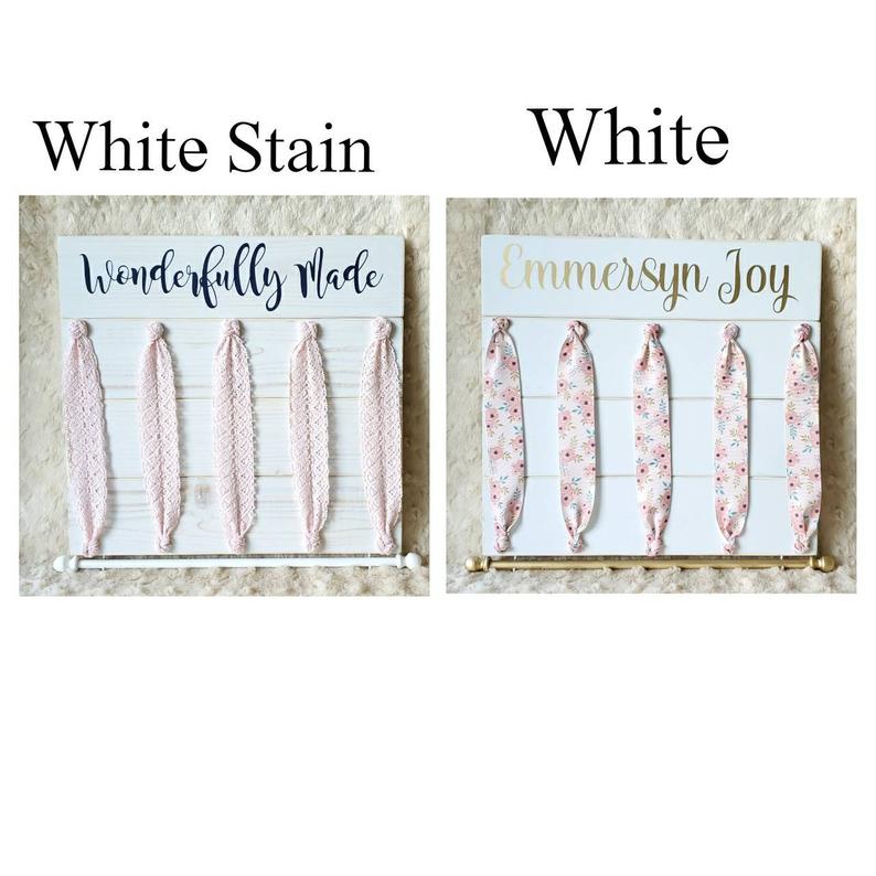 Solid Wooden Custom Hair Bow Organizer white stain or white paint