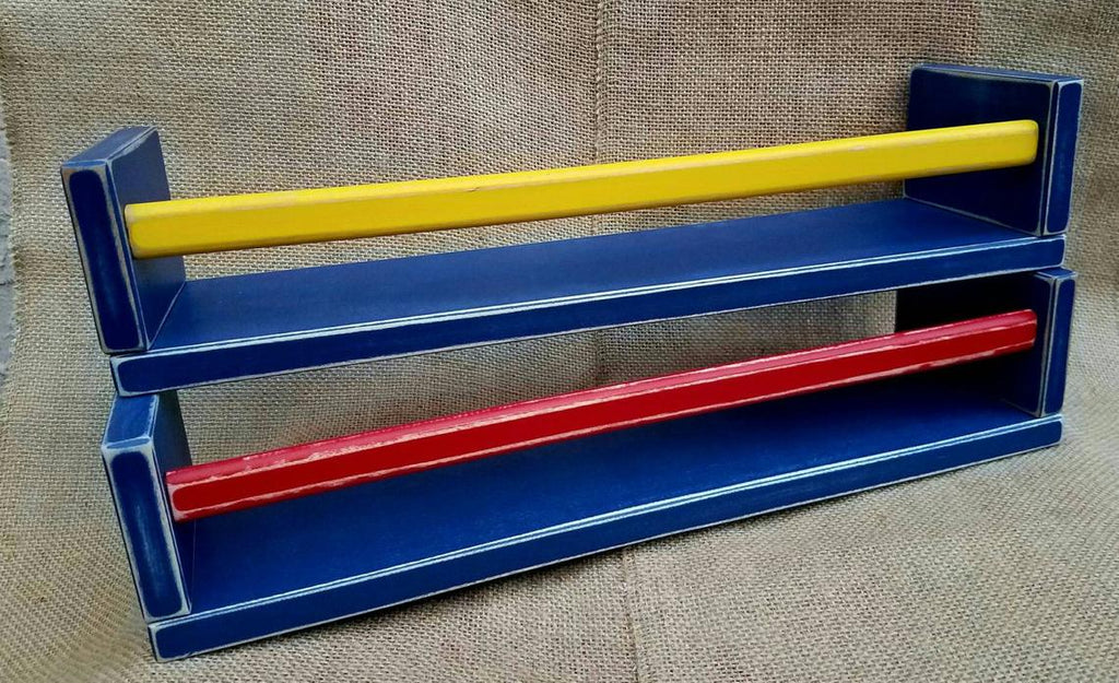 Color Block Distressed Shelves primary colors
