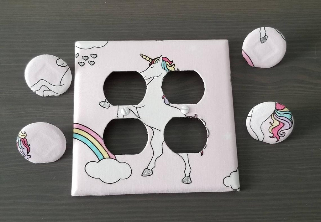 Rainbow Unicorn outlet covers detail
