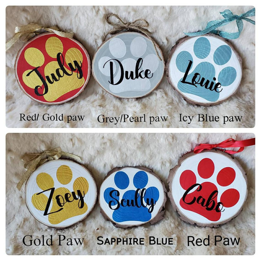 Paw Print Ornaments color choices