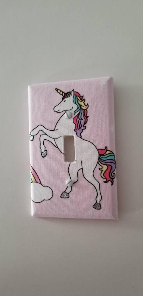 Rainbow Unicorn pink background light switch