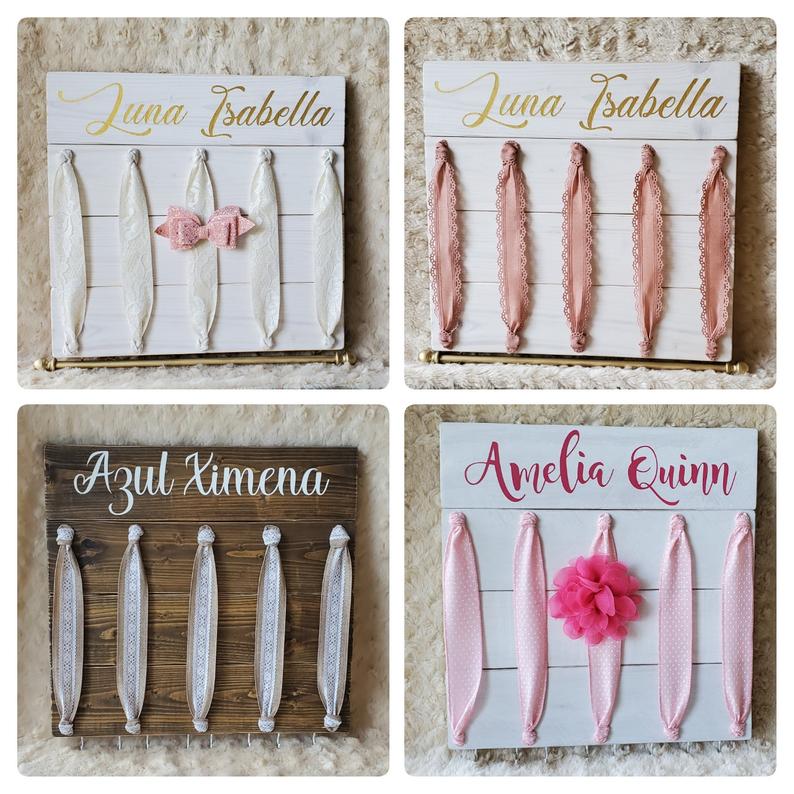 Wooden Hair Bow Organizer dowels or hooks options