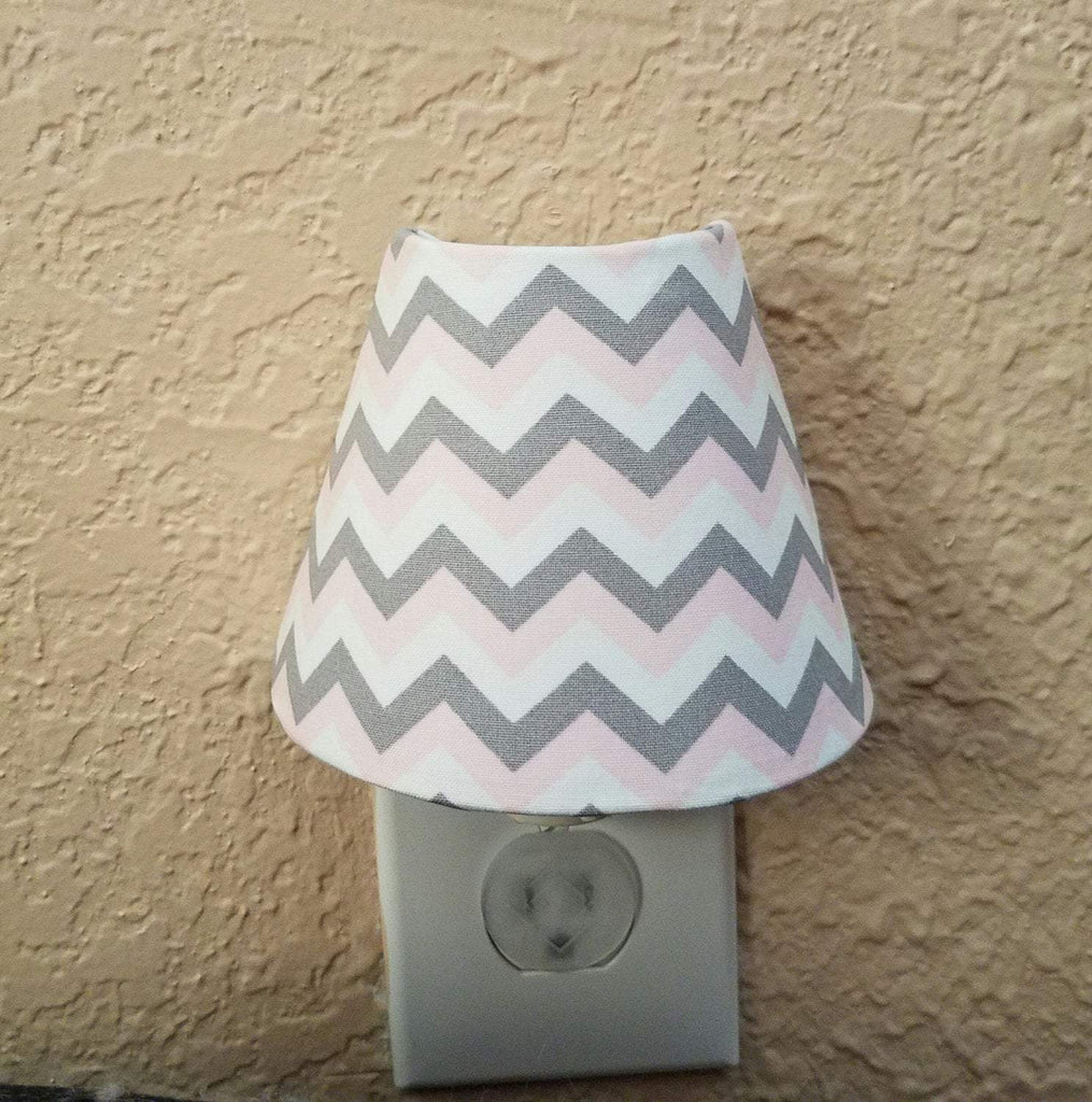 Pink and Grey Chevron Night Light front view