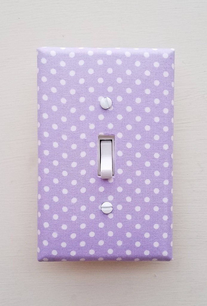 Lavender Light Switch on white wall