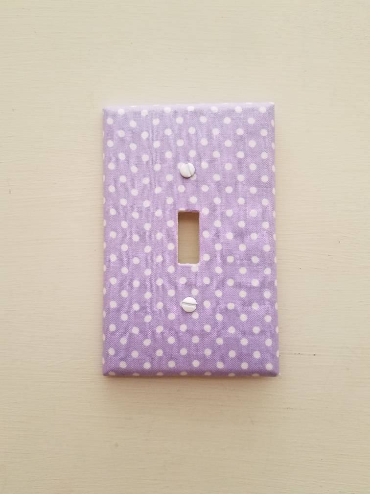 Lavender and White Light Switch - Outlet Cover