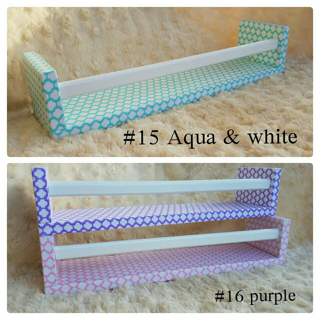 Tile Pattern Wall Shelves, aqua white, purple, pink