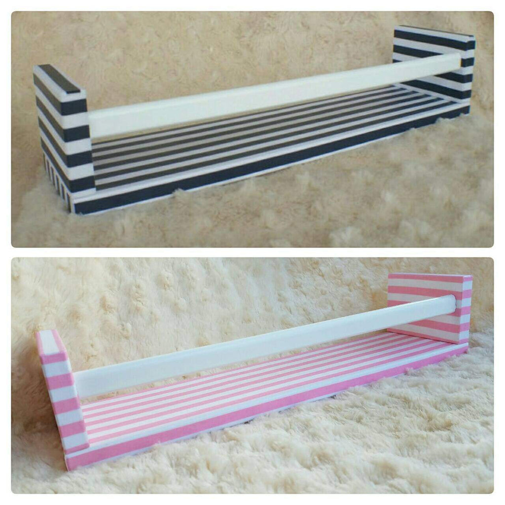 Stripes Wall Shelves navy and white, pink and white