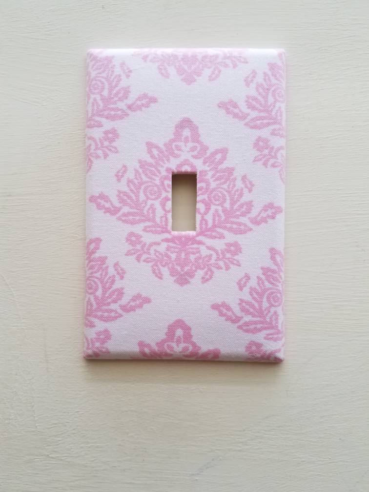 Pink Damask Light Switch, single toggle size