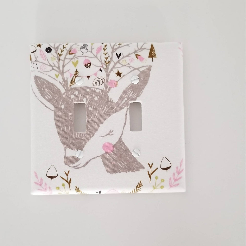 Deer Light Switch Plate, double toggle size