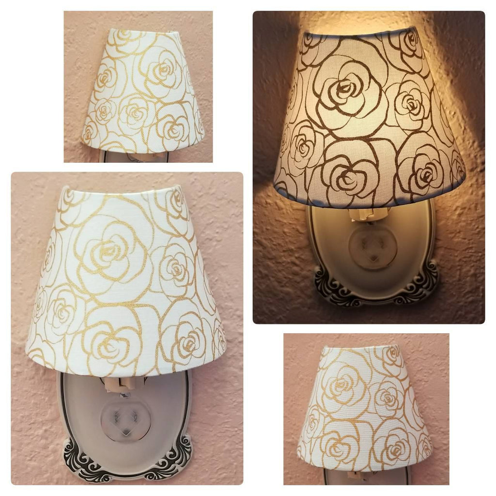 Gold Outlined Roses Night Light