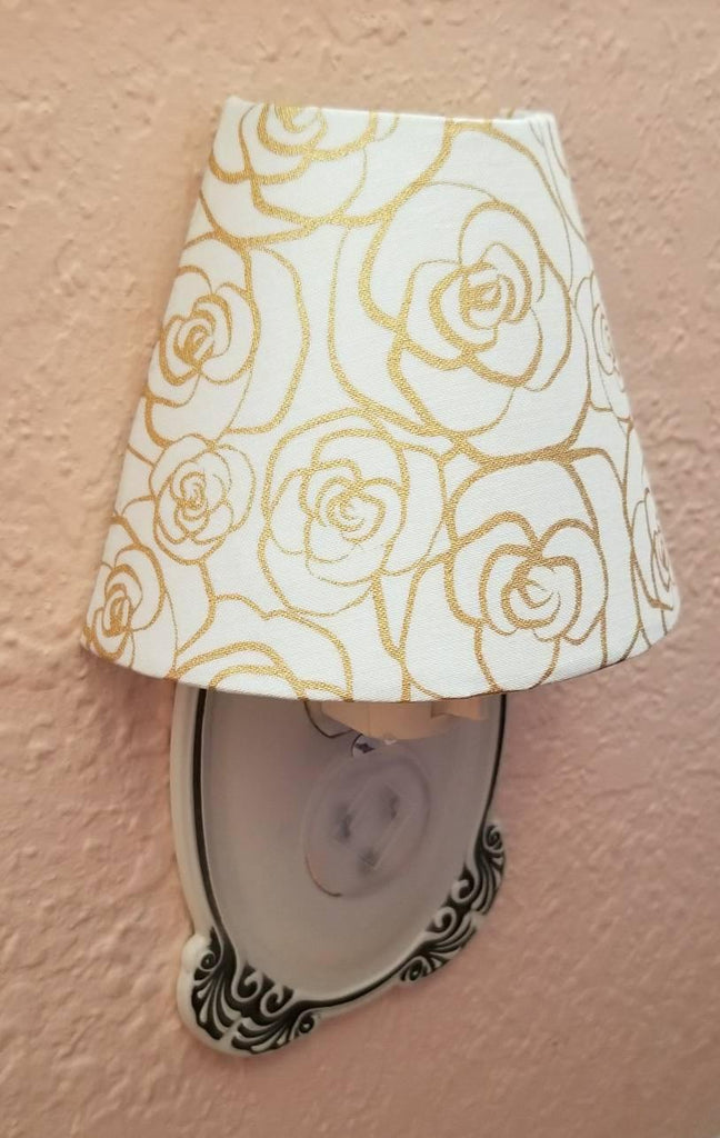 Gold Outlined Roses Night Light, daytime view - outlet cover not included 
