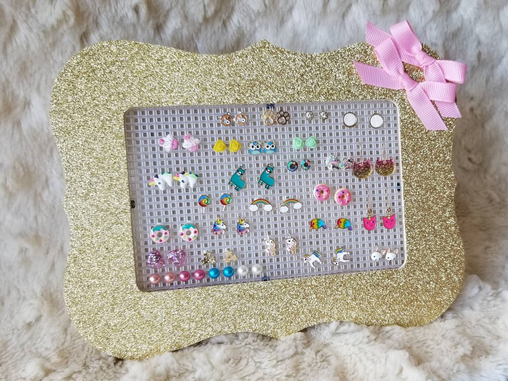 Gold Sparkle Jewelry Organizer, earrings not included