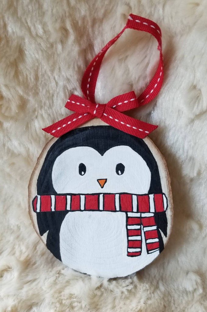 Hand Painted Penguin Christmas Ornament