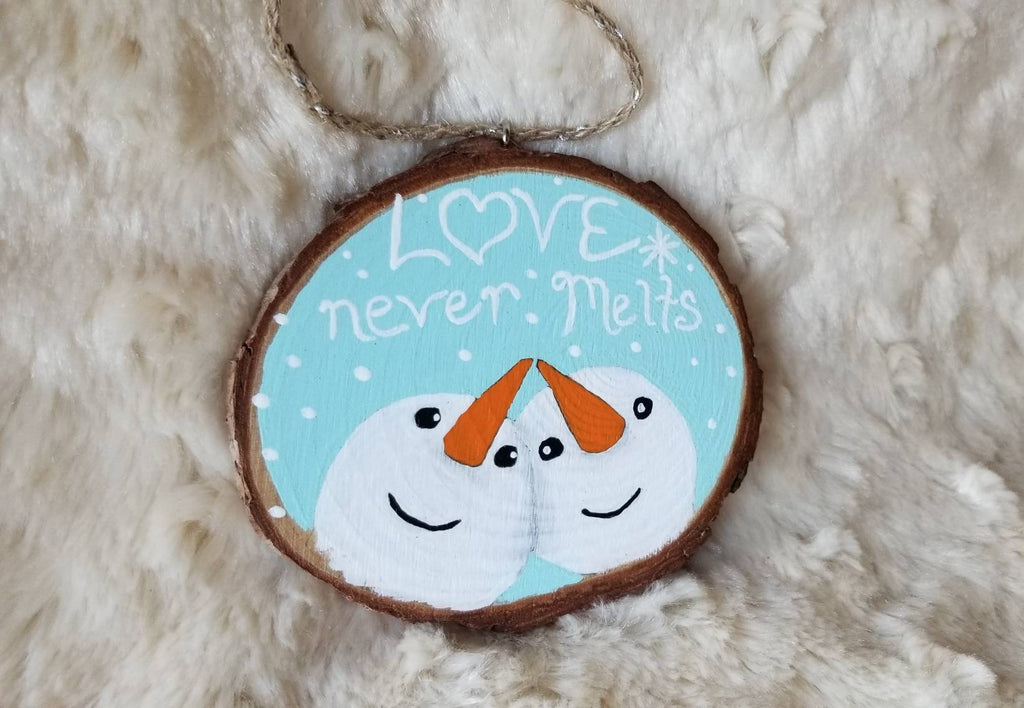 Love Never Melts Snowman Christmas ornament
