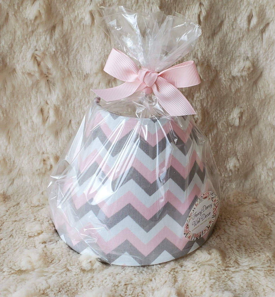 Pink and Grey Chevron Night Light gift wrapped for shipping